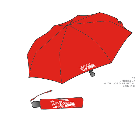 [UB172404] Regenschirm Vereinslogo - rot